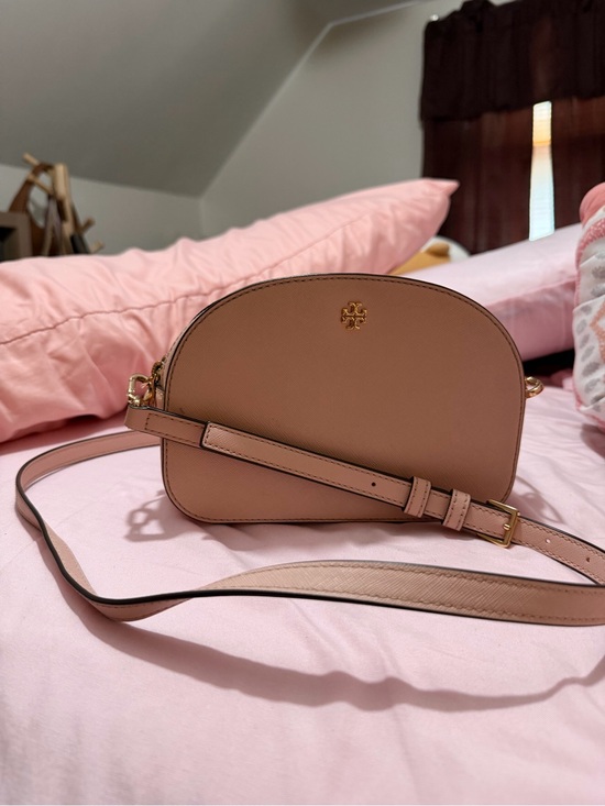 Tory Burch Handbags - Tory Burch Blush Pink Saffiano Leather Dome Crossbody